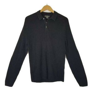Eddie Bauer Black Pullover Sweater Collared Size M